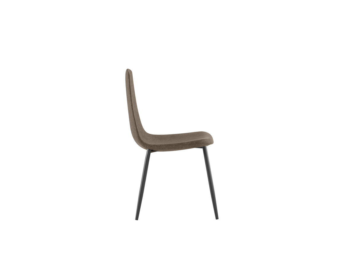 Dining Chair Brigitte Taupe Domestica – Side View on White