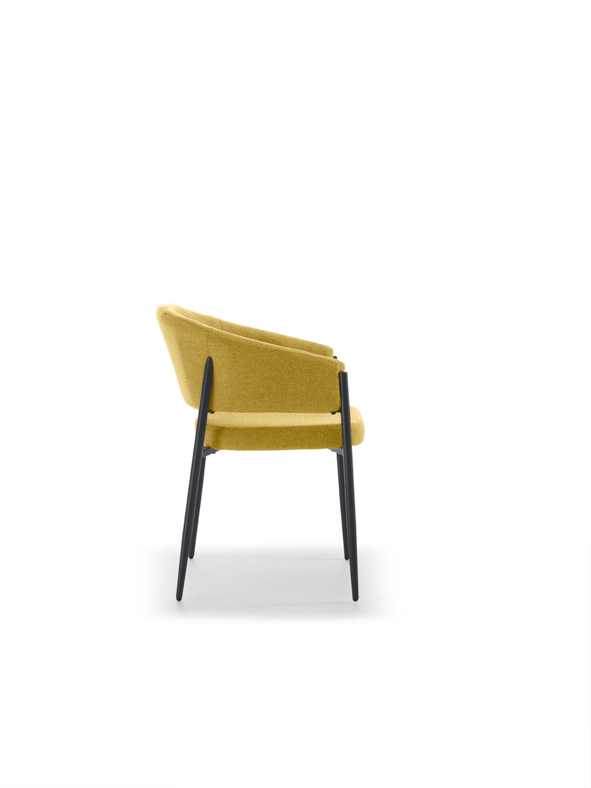 Dining Chair Maya with Armrests Yellow Domestica – Product View on White