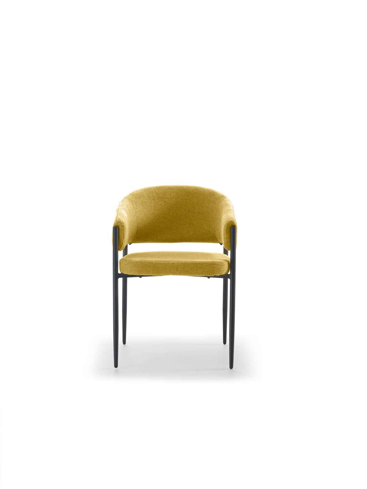 Dining Chair Maya with Armrests Yellow Domestica – Product View on White