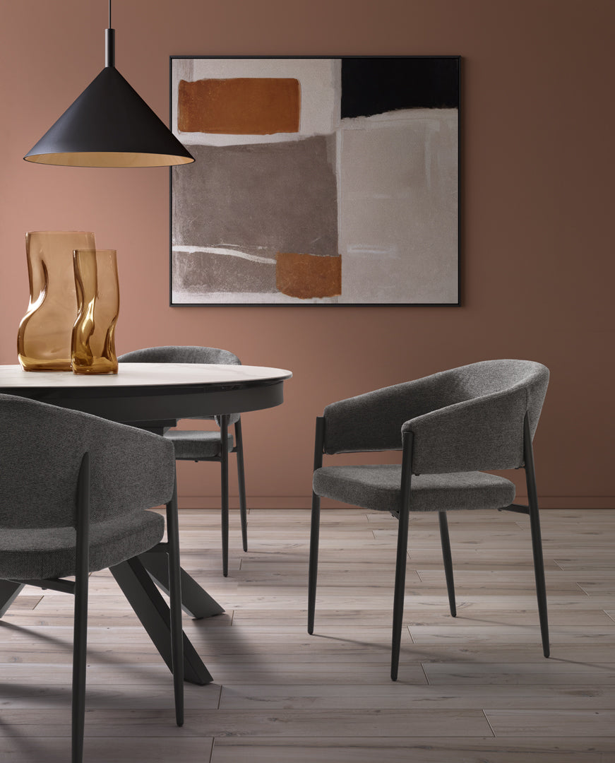 Dining Chair Maya with Armrests Dark Grey Domestica – Lifestyle