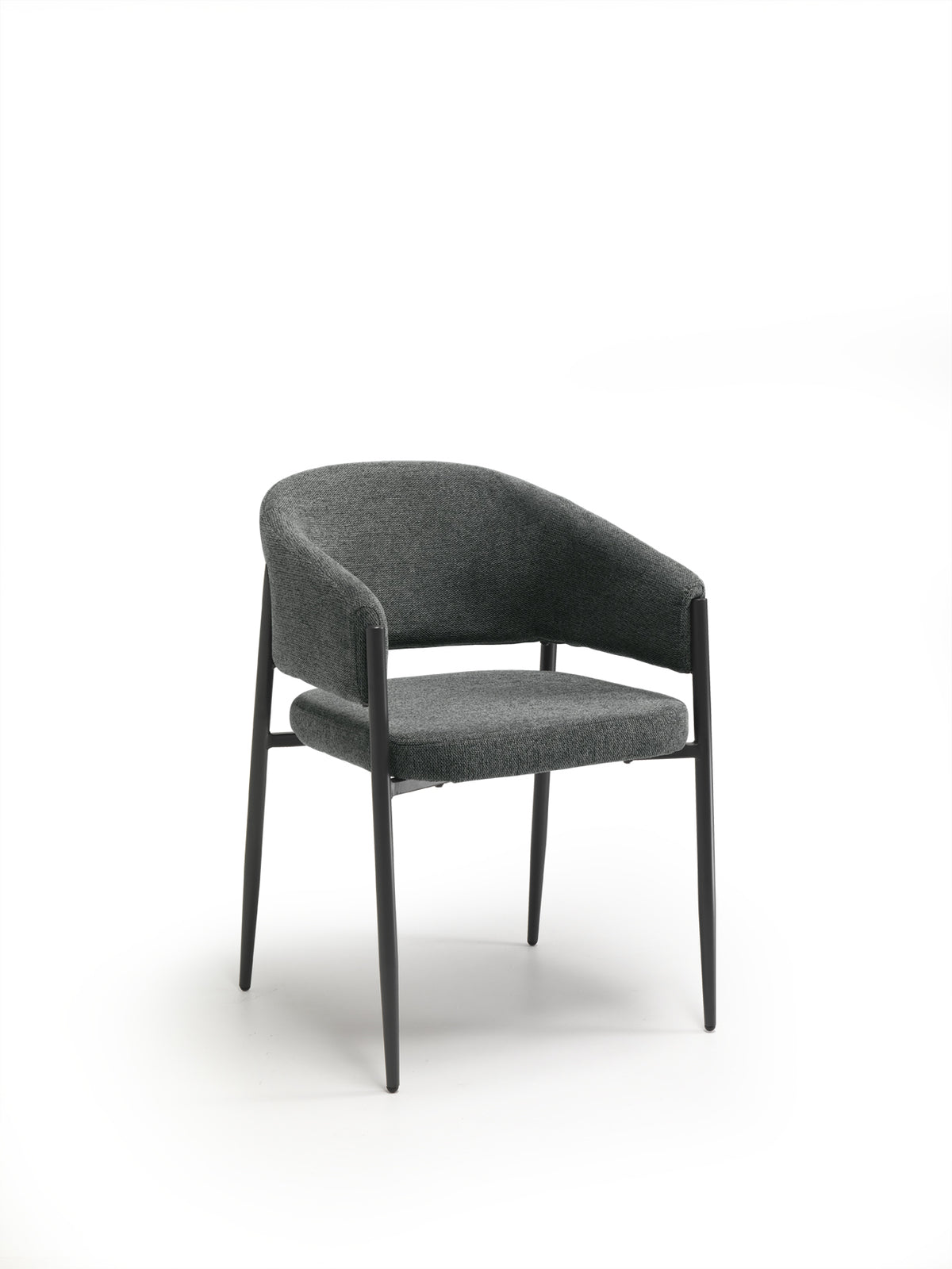 Dining Chair Maya with Armrests Dark Grey Domestica – Product View on White