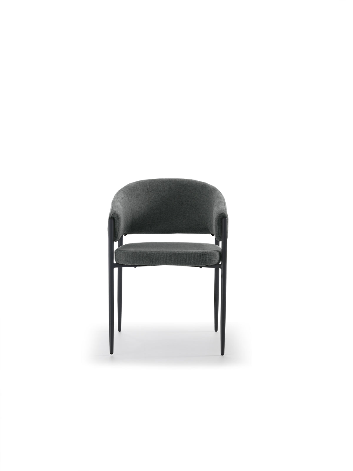 Dining Chair Maya with Armrests Dark Grey Domestica – Product View on White