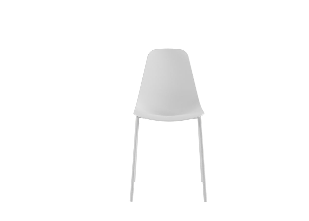 Dining Chair Frida Polypropylene White Domestica – Front View on White