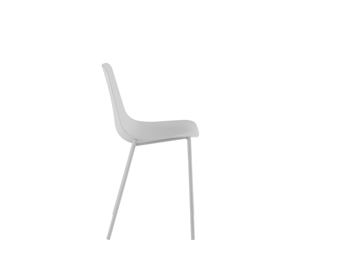 Dining Chair Frida Polypropylene White Domestica – Side View on White