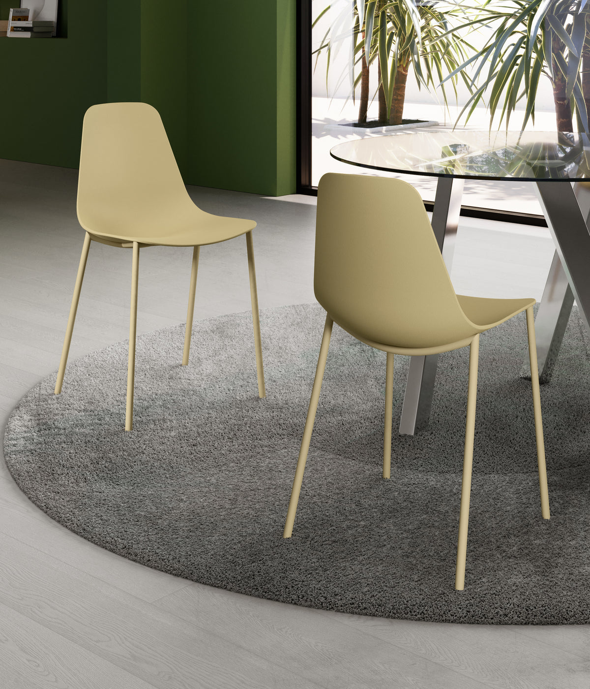 Dining Chair Frida Polypropylene Yellow Domestica – Lifestyle