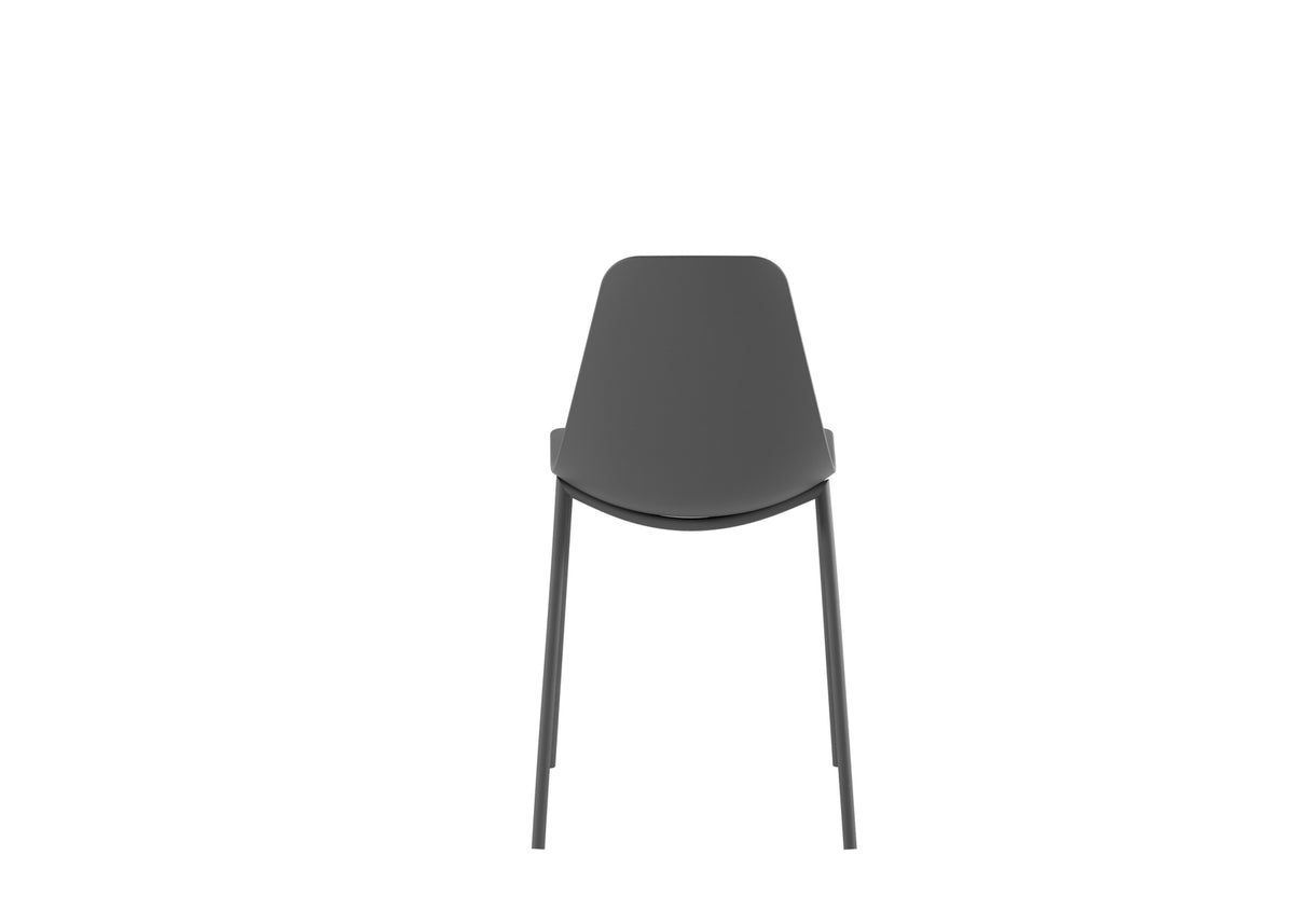 Dining Chair Frida Polypropylene Dark Grey Domestica – Back View on White