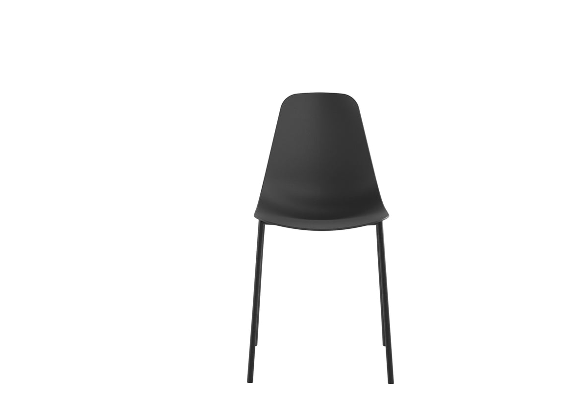 Dining Chair Frida Polypropylene Black Domestica – Front View on White