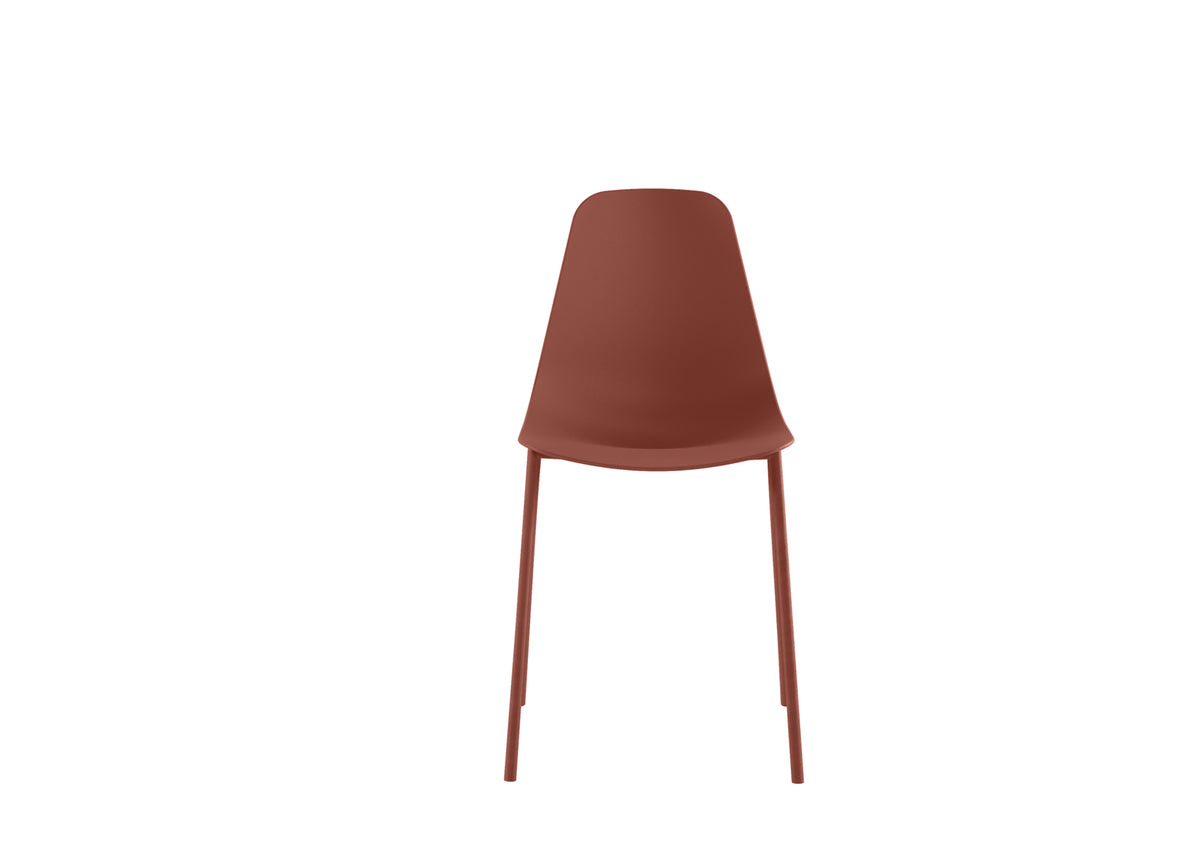 Dining Chair Frida Polypropylene Rust Domestica – Front View on White