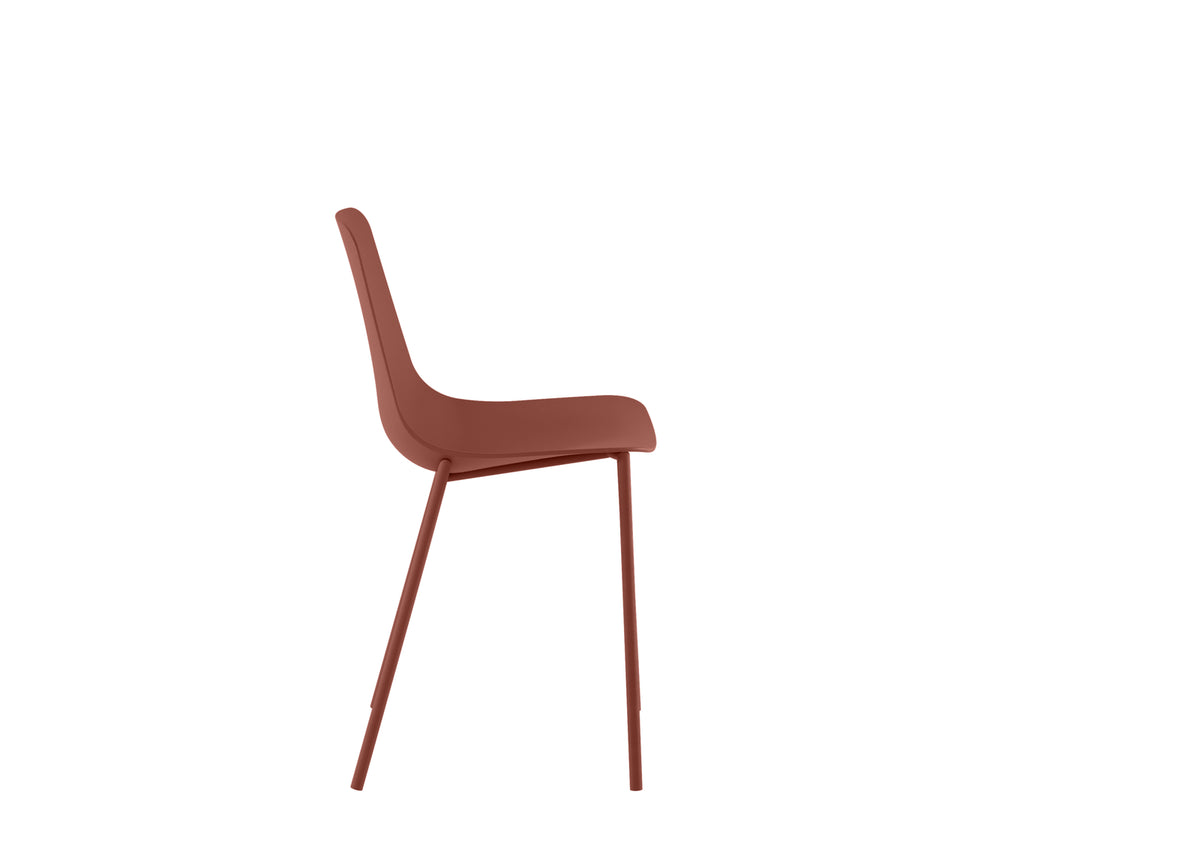 Dining Chair Frida Polypropylene Rust Domestica – Side View on White
