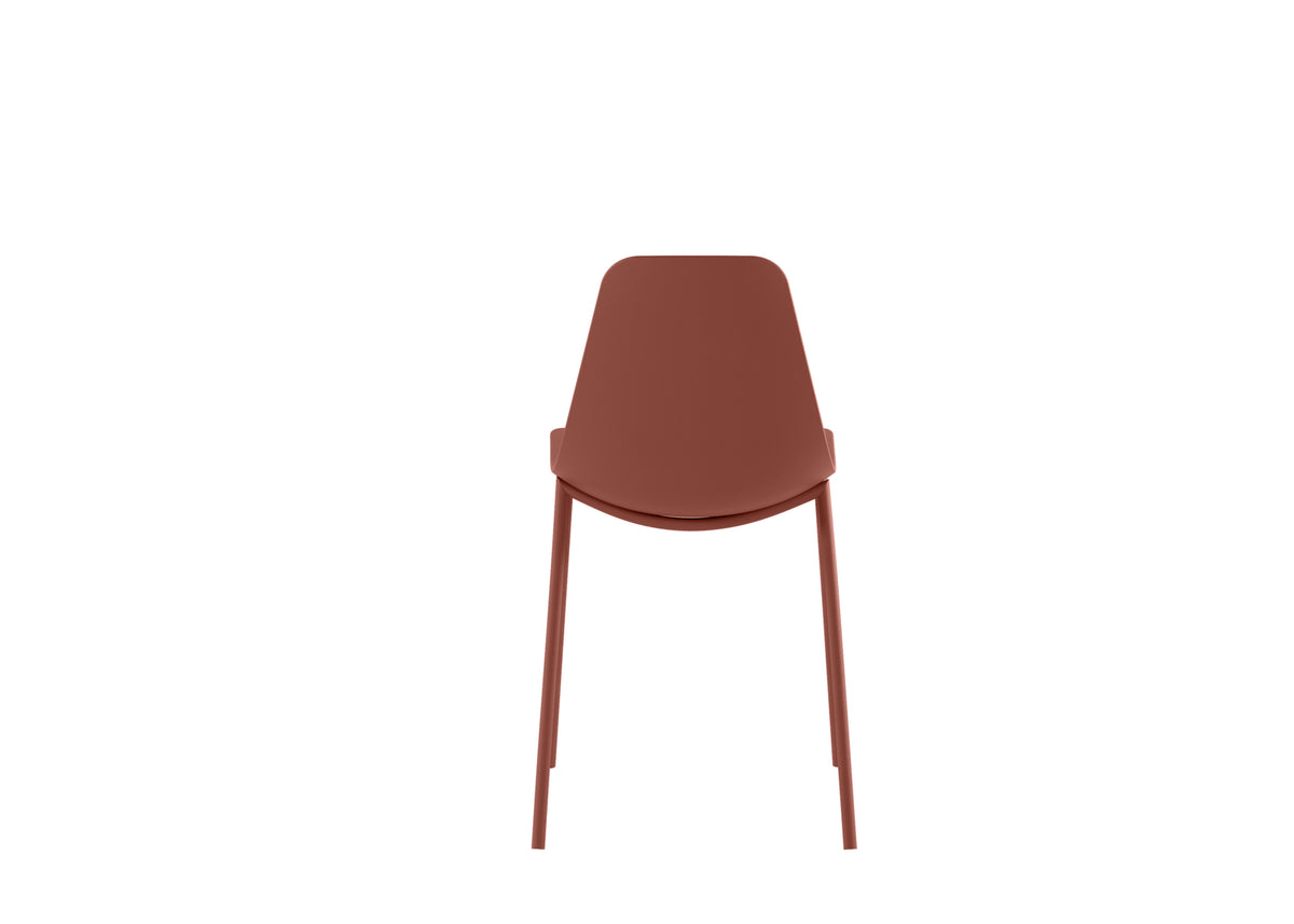 Dining Chair Frida Polypropylene Rust Domestica – Back View on White