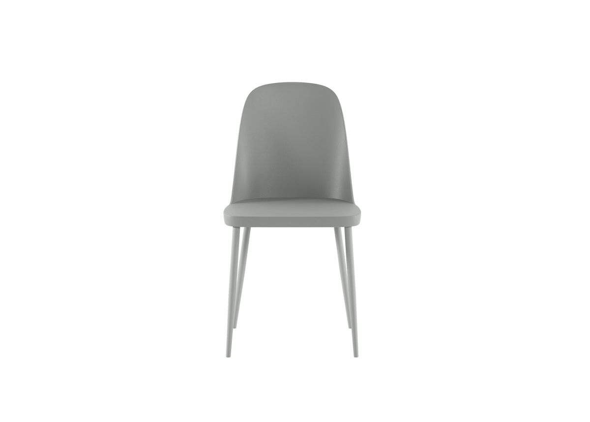 Dining Chair Tamara Polypropylene Light Grey Domestica – Front View on White
