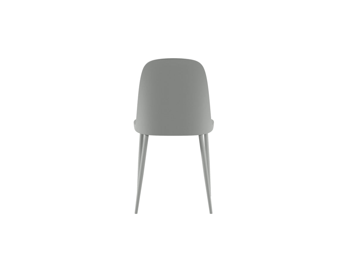 Dining Chair Tamara Polypropylene Light Grey Domestica – Back View on White