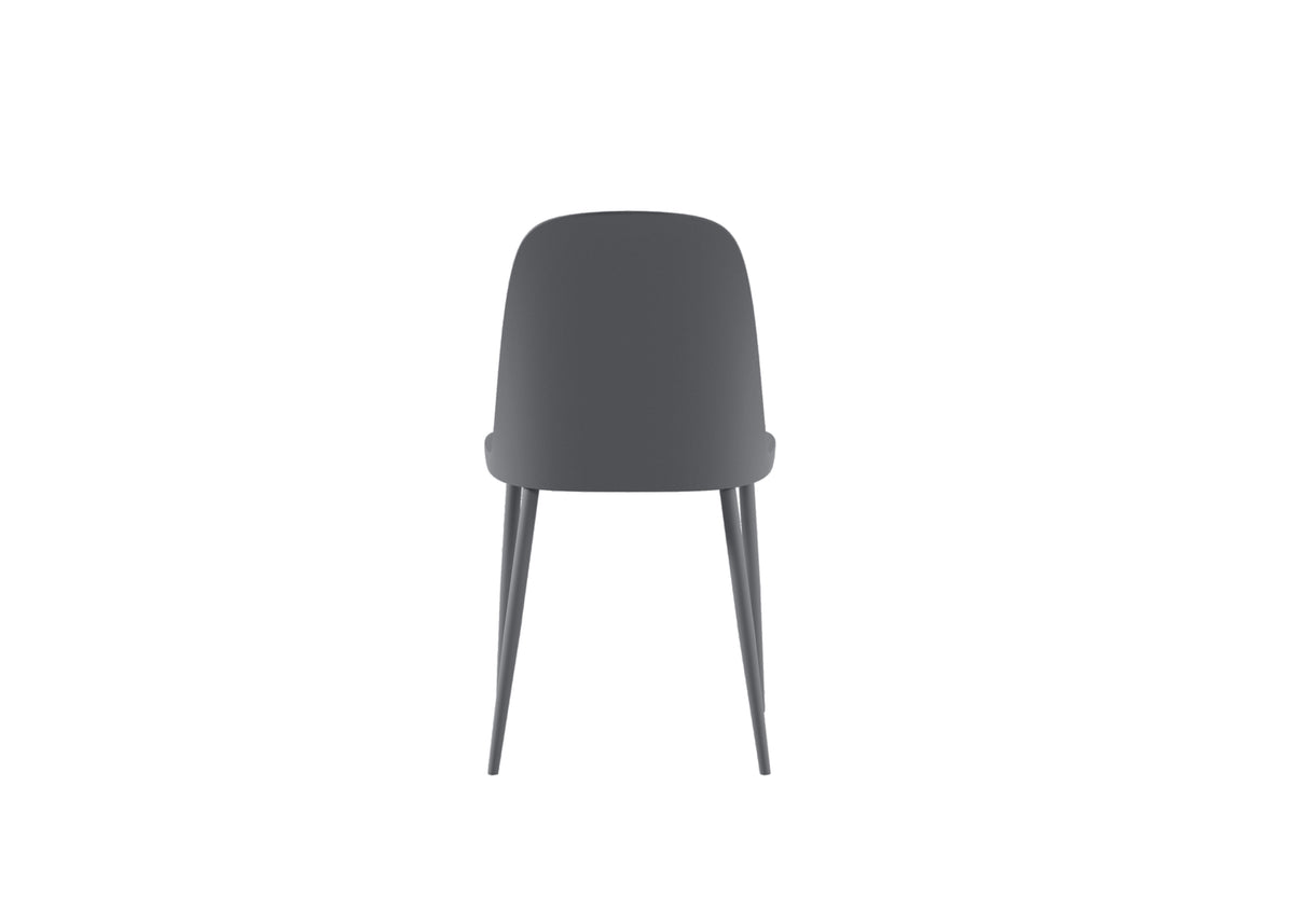 Dining Chair Tamara Polypropylene Dark Grey Domestica – Back View on White