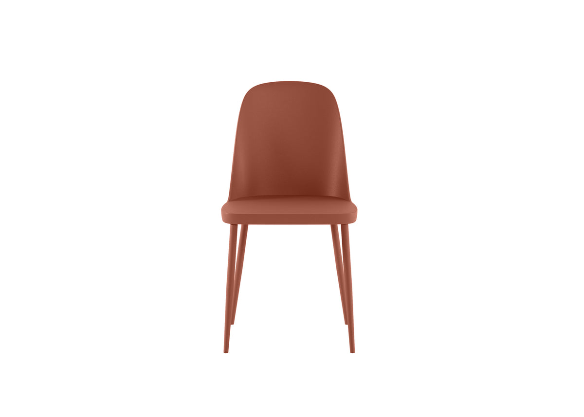 Dining Chair Tamara Polypropylene Rust Domestica – Front View on White