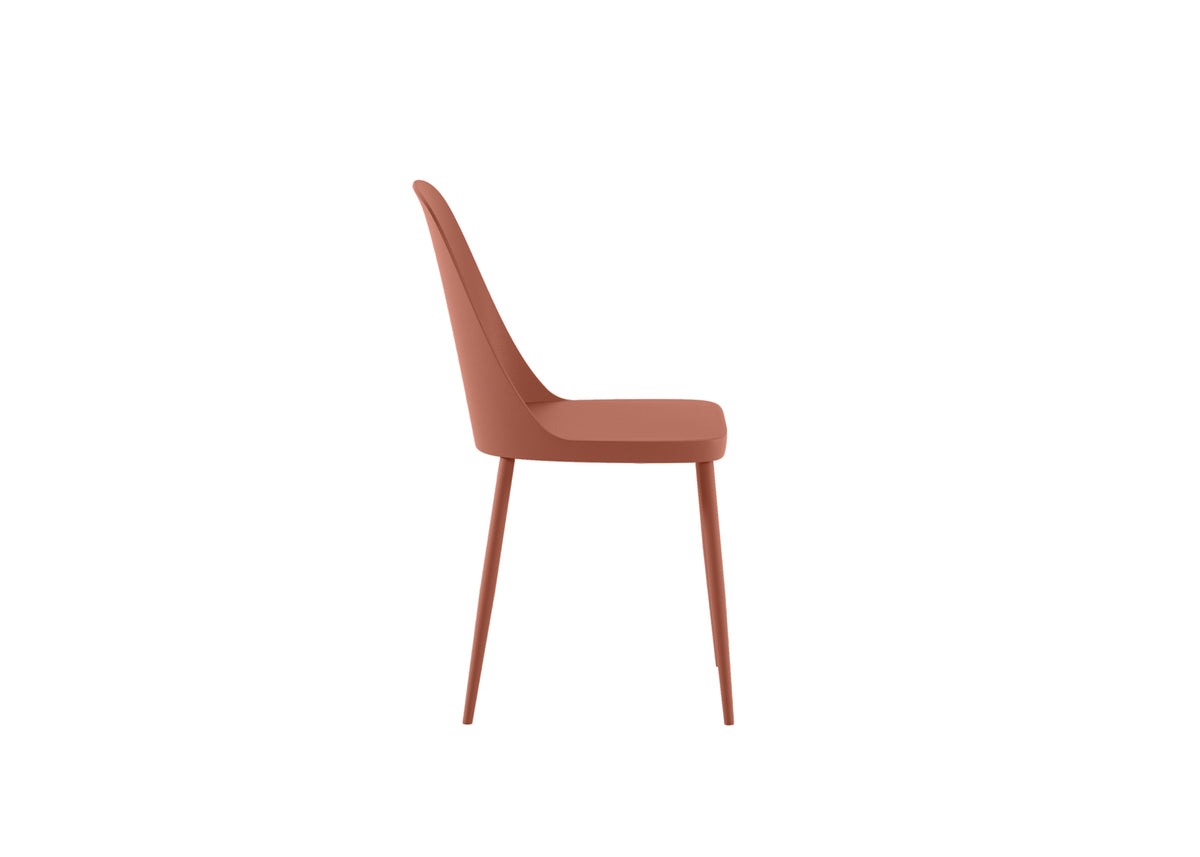 Dining Chair Tamara Polypropylene Rust Domestica – Side View on White