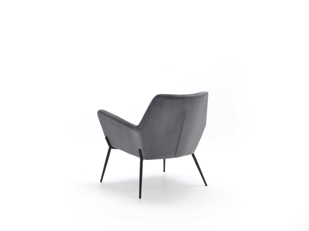 Armchair Gin Velvet Anthracite Domestica – Product View on White