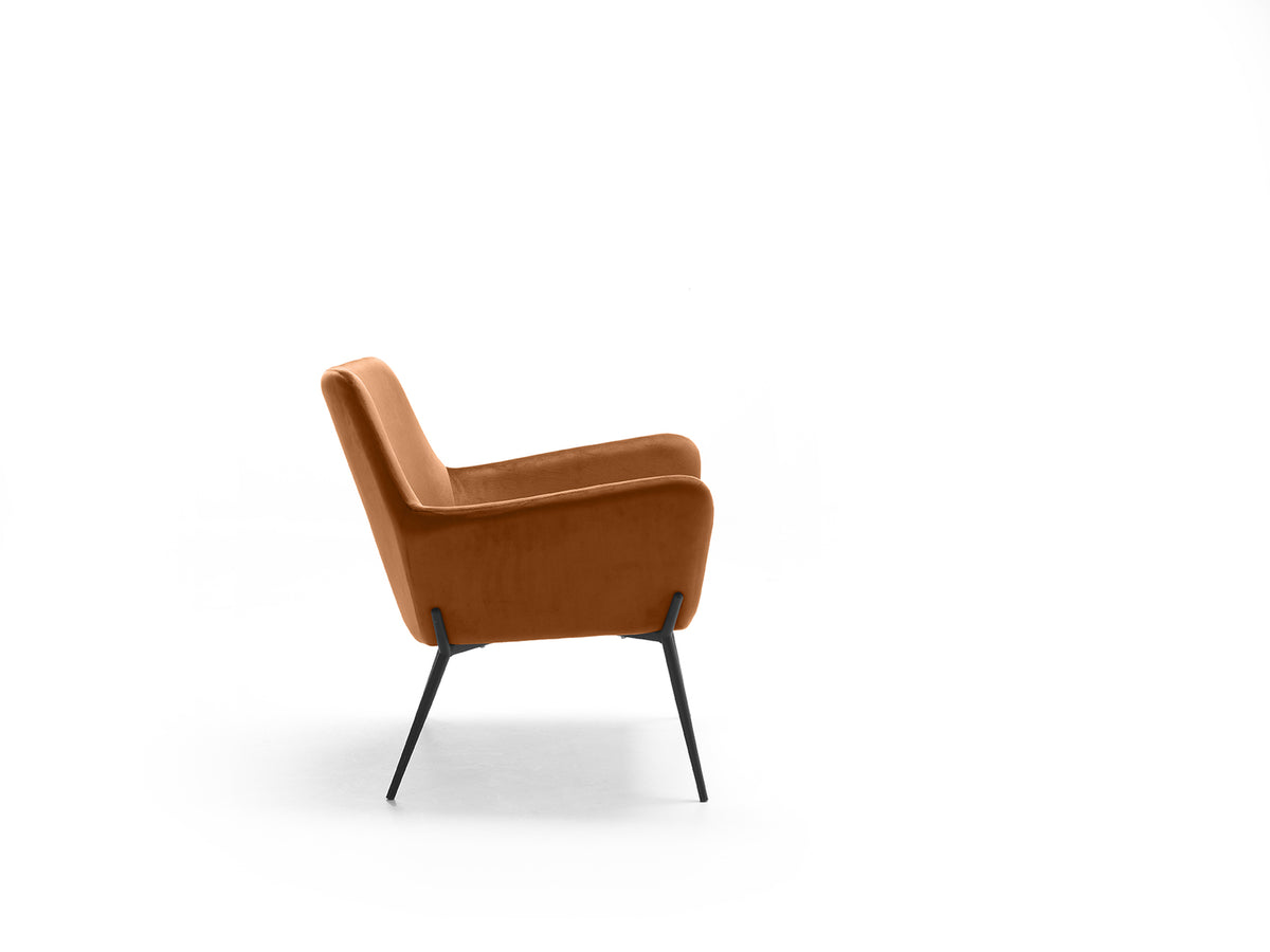Armchair Gin Velvet Caramel Domestica – Dimensions Drawing