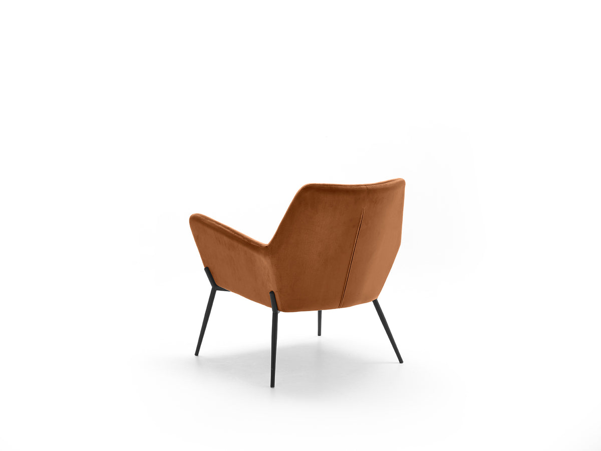 Armchair Gin Velvet Caramel Domestica – Product View on White