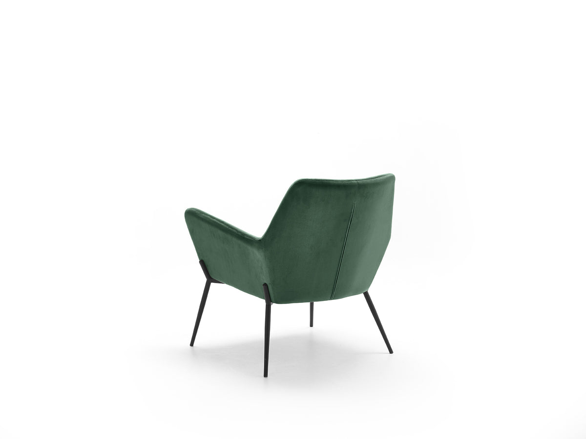 Armchair Gin Velvet Green Domestica – Product View on White