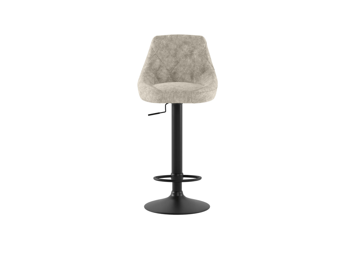 Adjustable Bar Stool Max Microfibre Beige Domestica – Front View on White