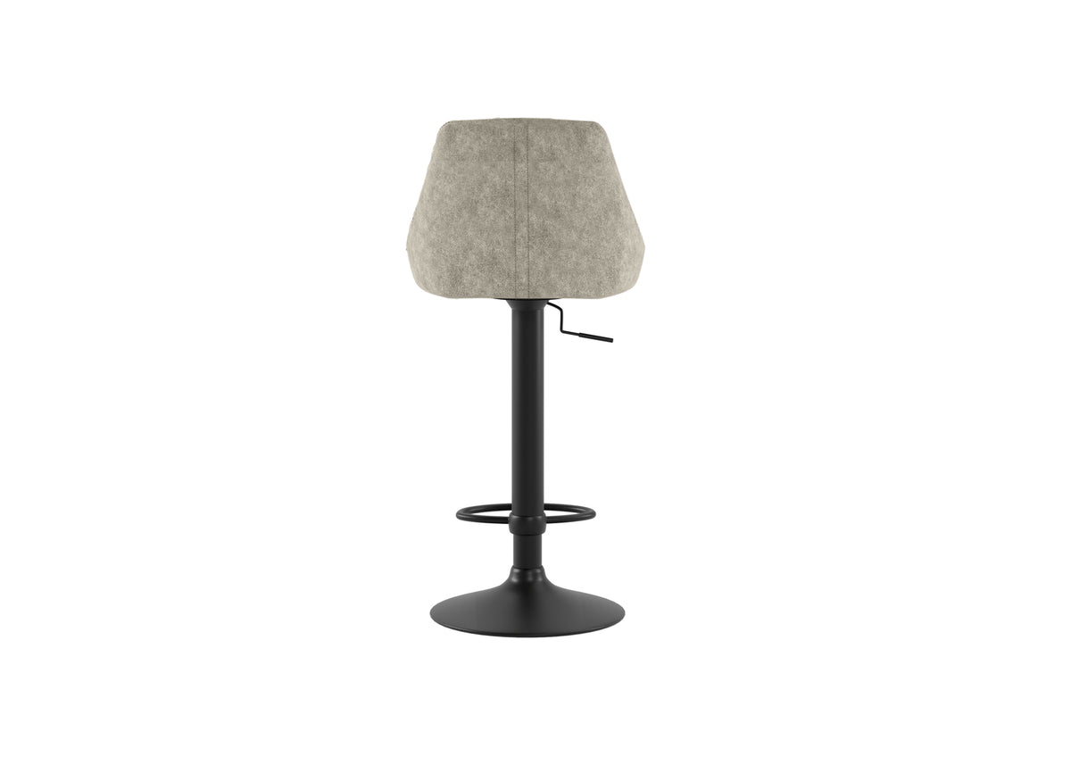 Adjustable Bar Stool Max Microfibre Beige Domestica – Back View on White