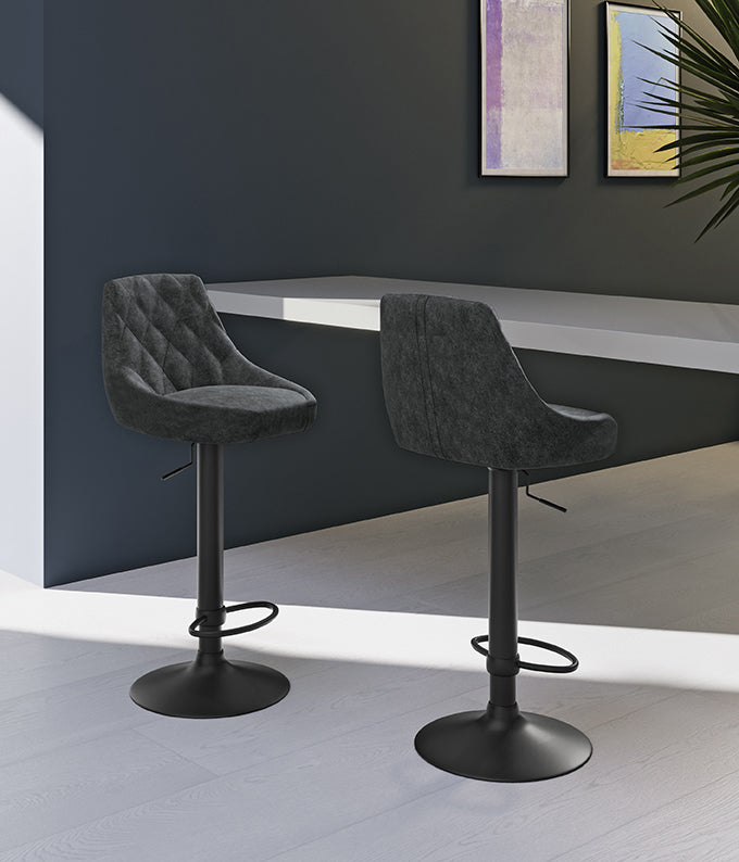 Adjustable Bar Stool Max Microfibre Dark Grey Domestica – Lifestyle