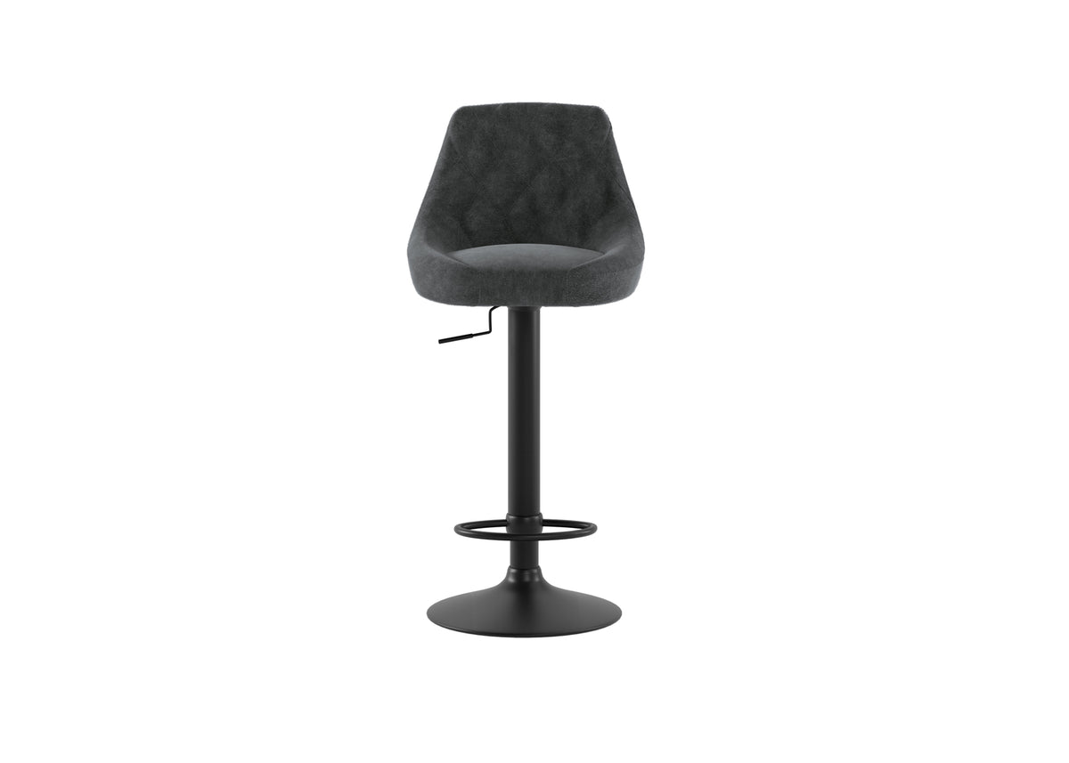 Adjustable Bar Stool Max Microfibre Dark Grey Domestica – Front View on White