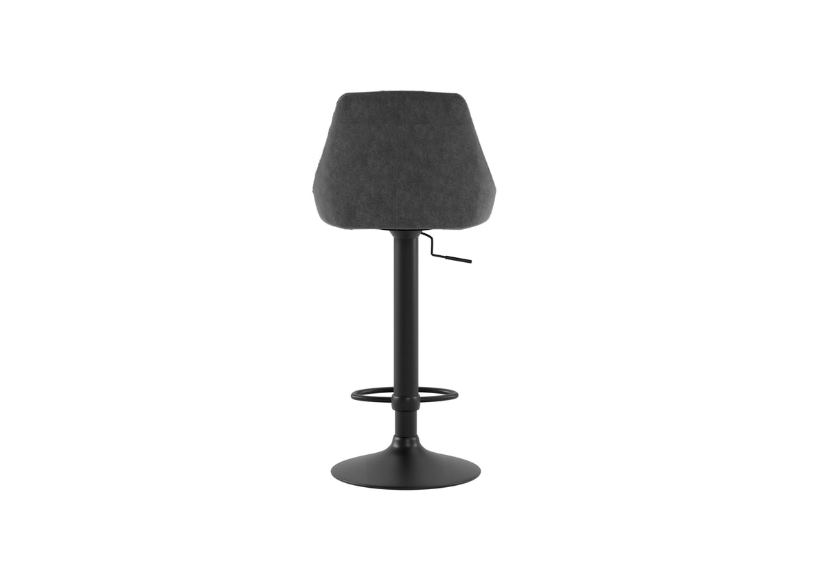 Adjustable Bar Stool Max Microfibre Dark Grey Domestica – Back View on White
