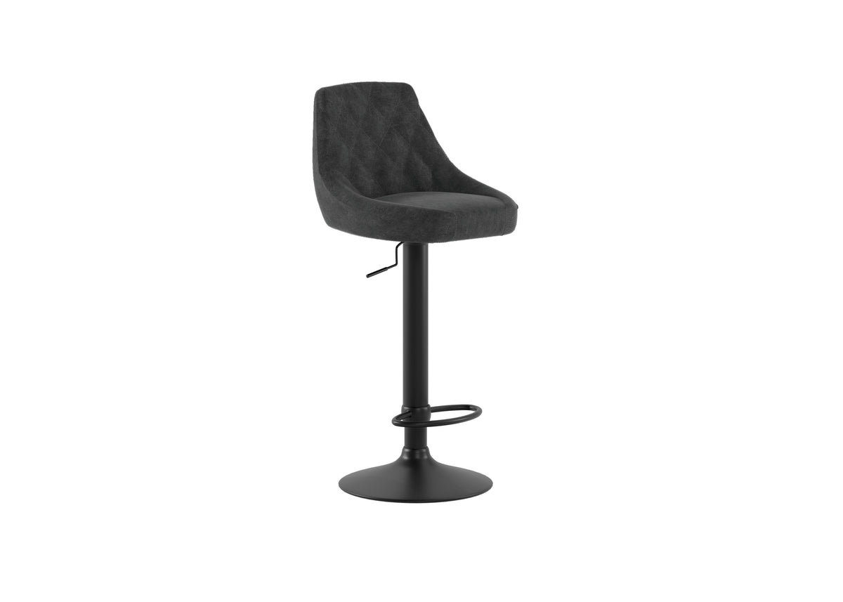 Adjustable Bar Stool Max Microfibre Dark Grey Domestica – Three Quarter View on White