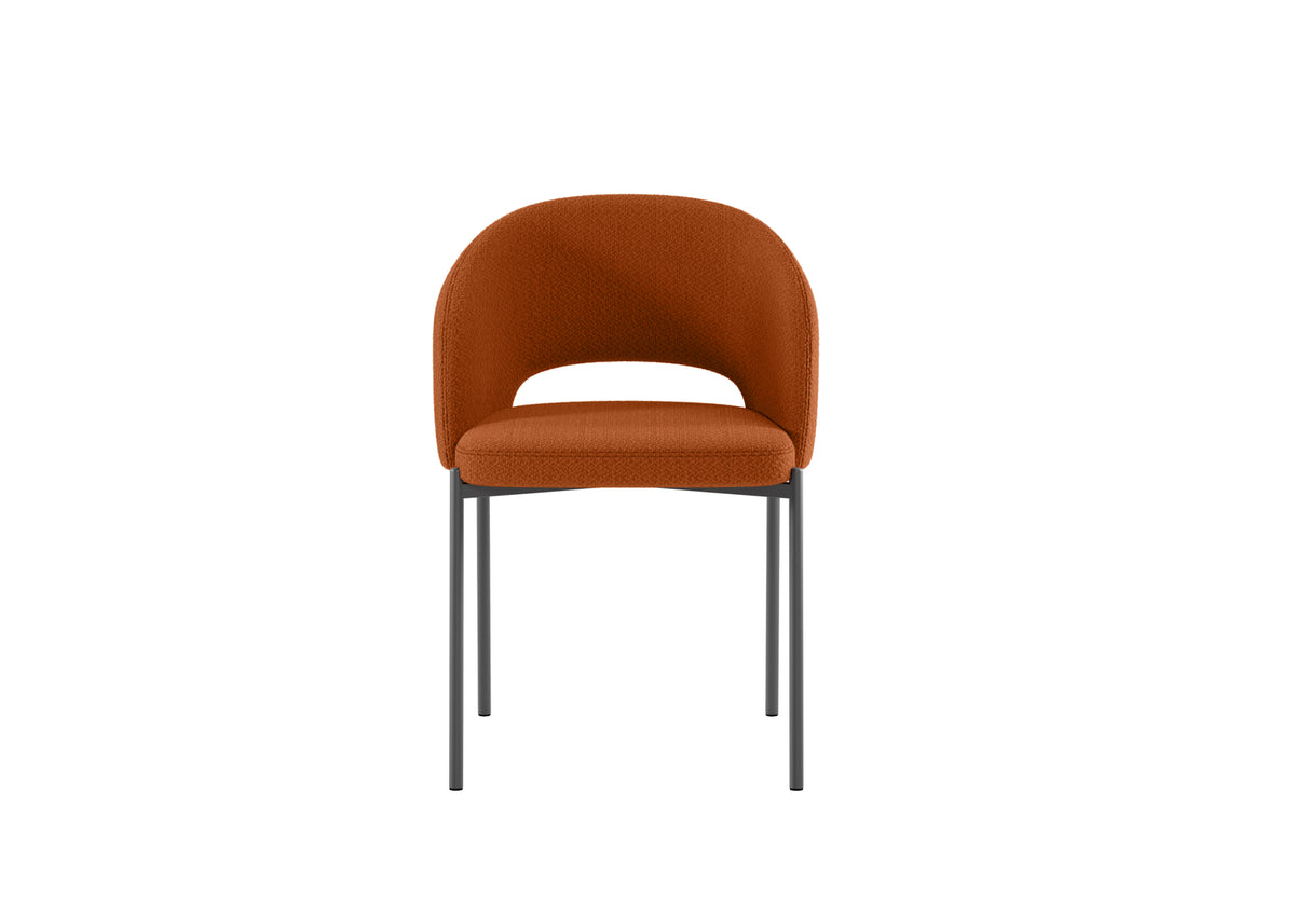 Dining Chair Greta Orange Domestica – Front View on White