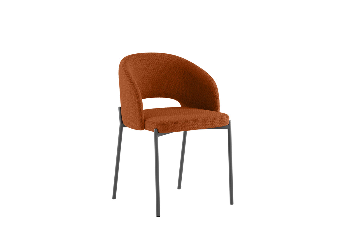 Dining Chair Greta Orange Domestica – Three Quarter View on White