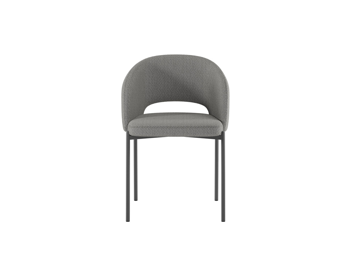 Dining Chair Greta Light Grey Domestica – Front View on White