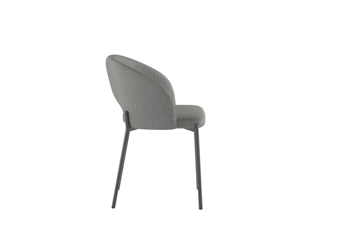 Dining Chair Greta Light Grey Domestica – Side View on White
