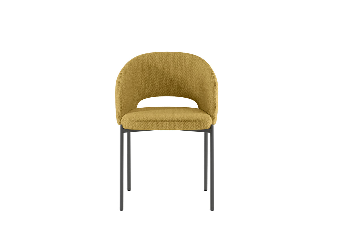 Dining Chair Greta Yellow Domestica – Front View on White