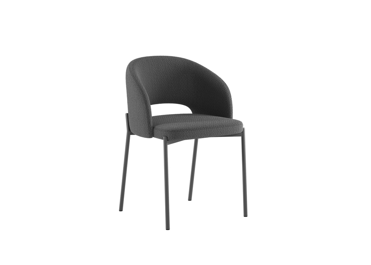 Dining Chair Greta Grey Domestica – Three Quarter View on White