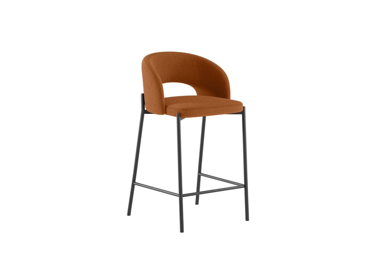 Counter Stool Greta Orange Domestica – Three Quarter View on White