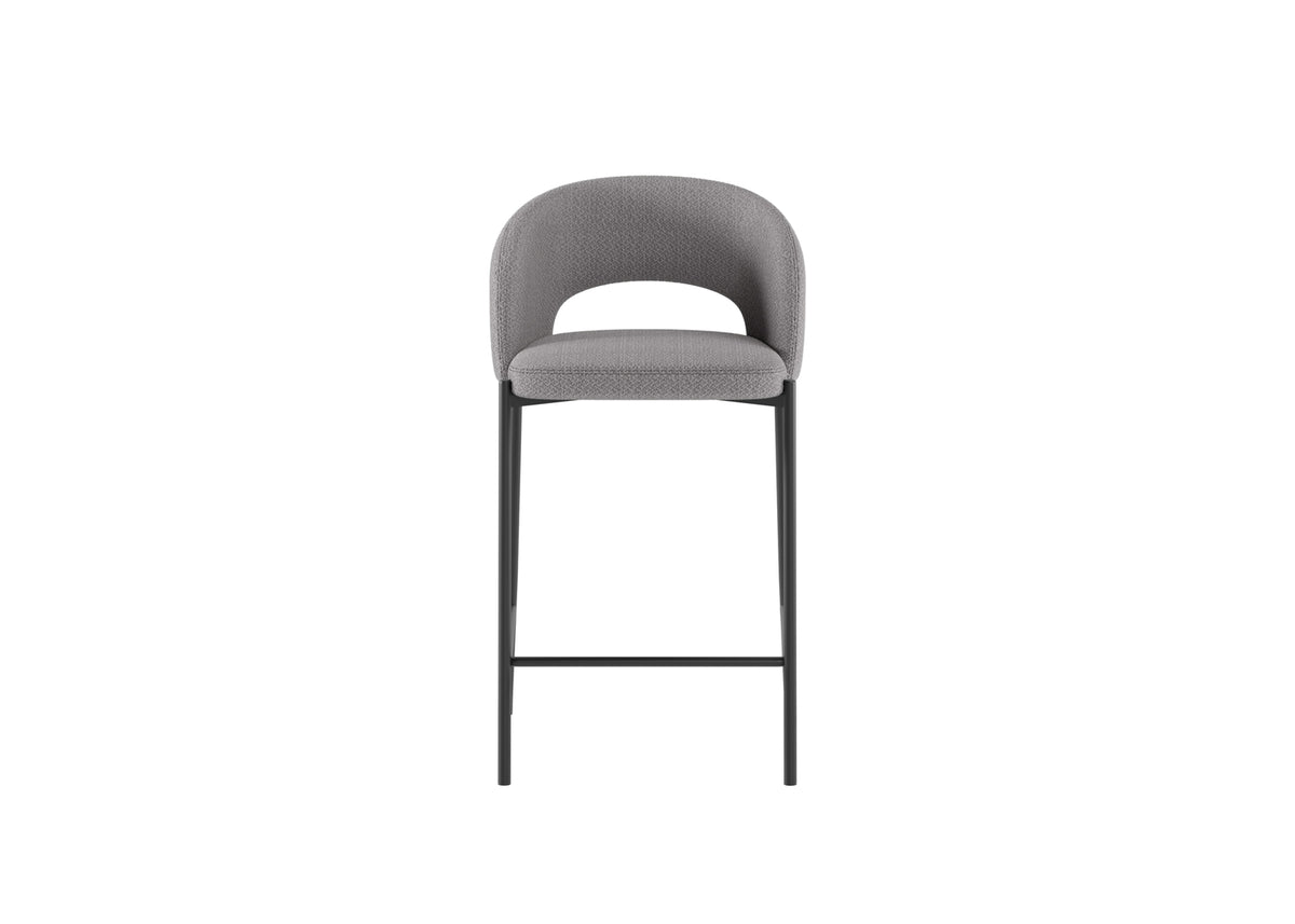Counter Stool Greta Light Grey Domestica – Front View on White