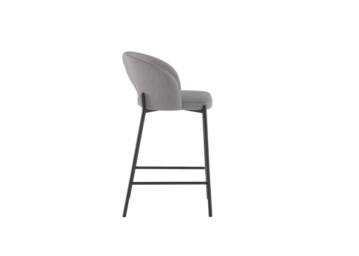 Counter Stool Greta Light Grey Domestica – Side View on White