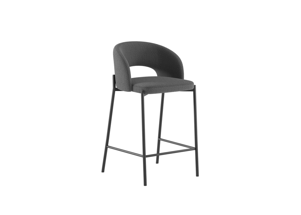 Counter Stool Greta Grey Domestica – Three Quarter View on White