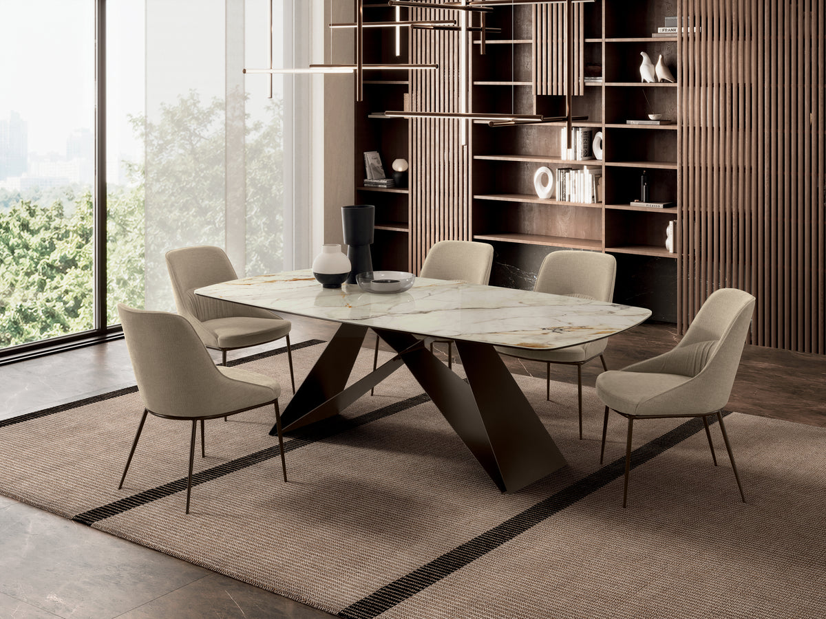 Dining Table Thanos 220 cm Ceramic Calacatta Borghini / Bronze Domestica – Lifestyle