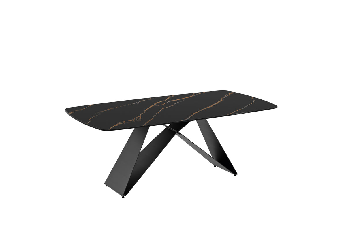 Dining Table Thanos 220 cm Ceramic Black Portoro / Black Domestica – Product View on White