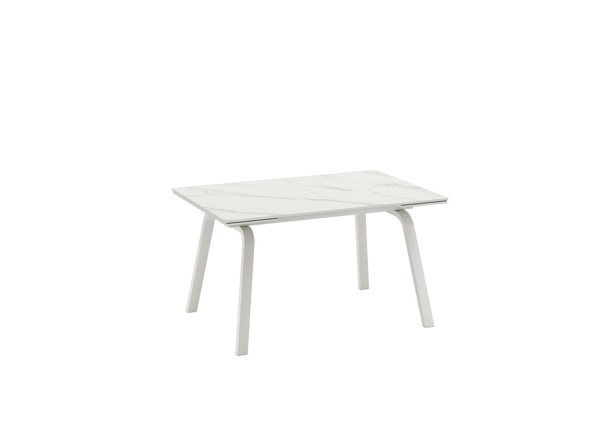 Extendable Dining Table Dylan 140-200 cm White Marble / White Domestica – Product View on White