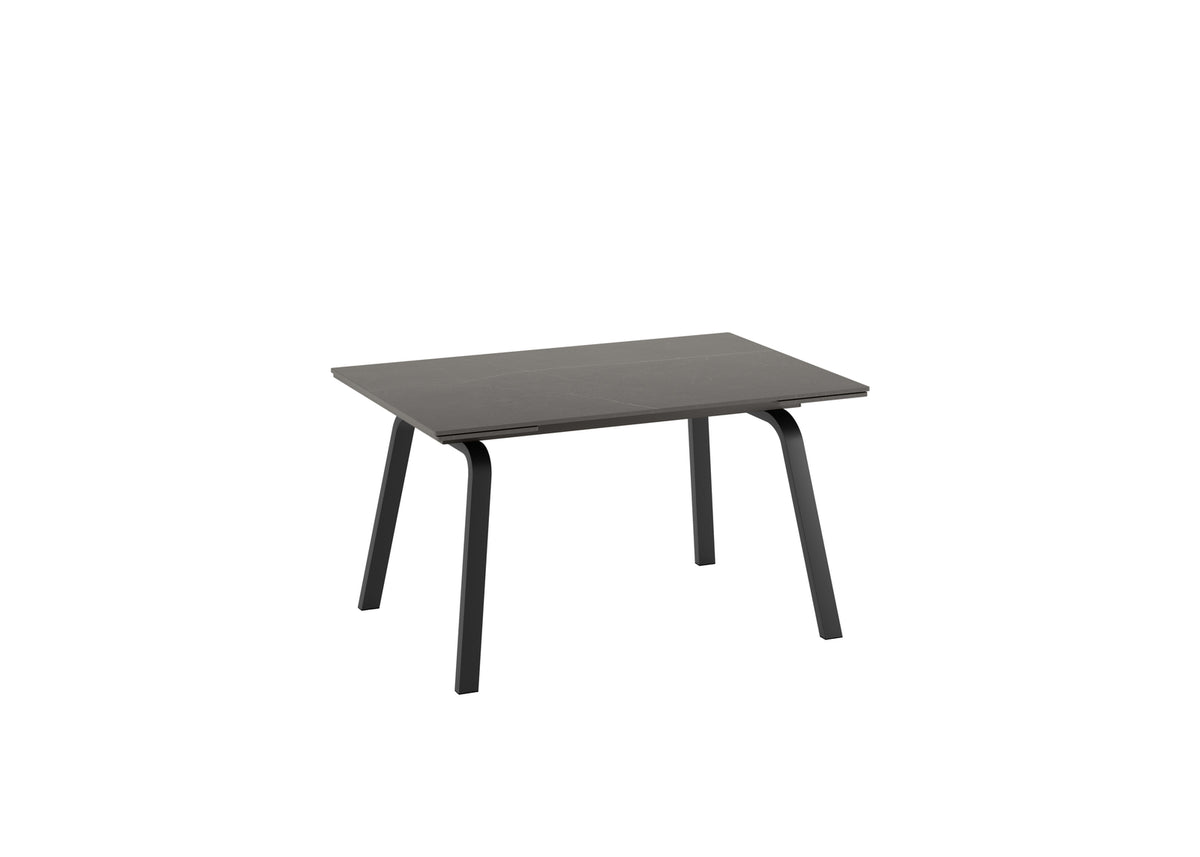 Extendable Dining Table Dylan 140-200 cm Grey Marble / Anthracite Domestica – Product View on White