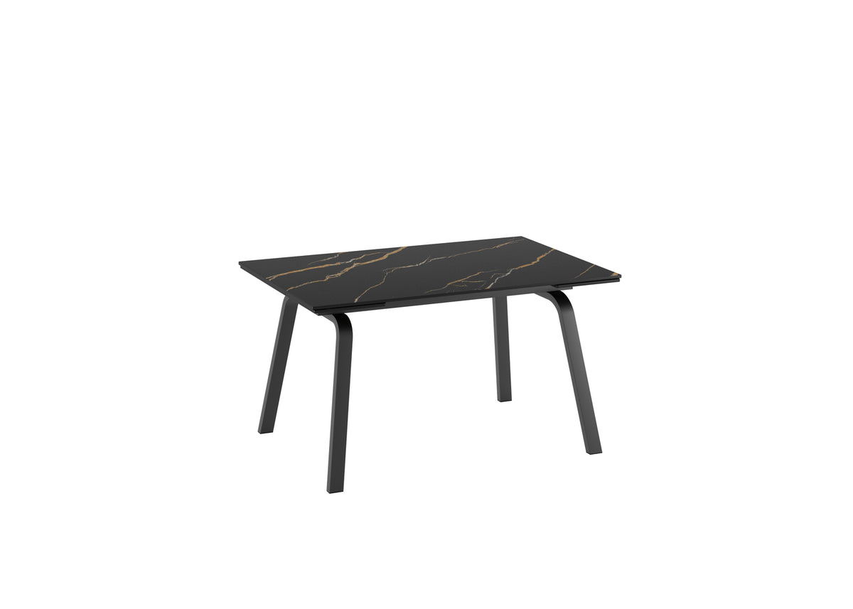 Extendable Dining Table Dylan 140-200 cm Black Marble / Anthracite Domestica – Product View on White