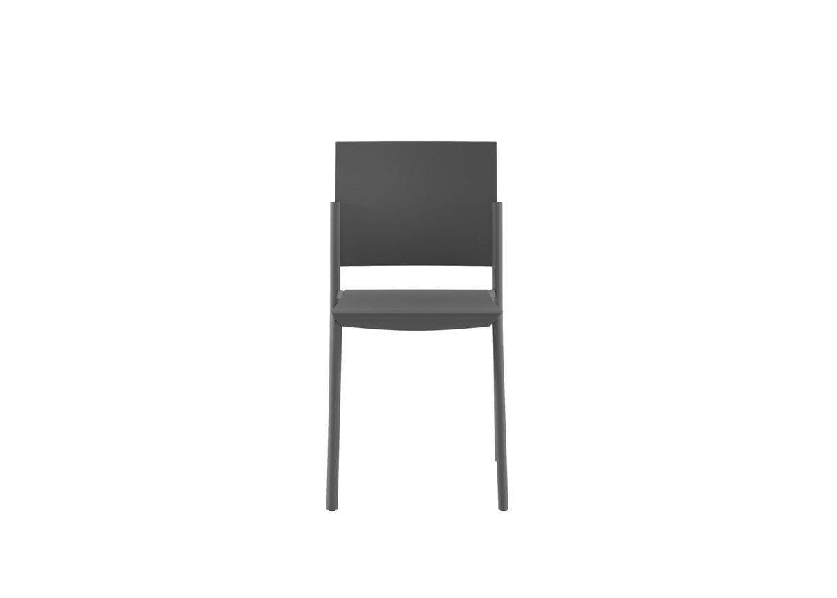 Dining Chair Venus Polypropylene Dark Grey Domestica – Front View on White