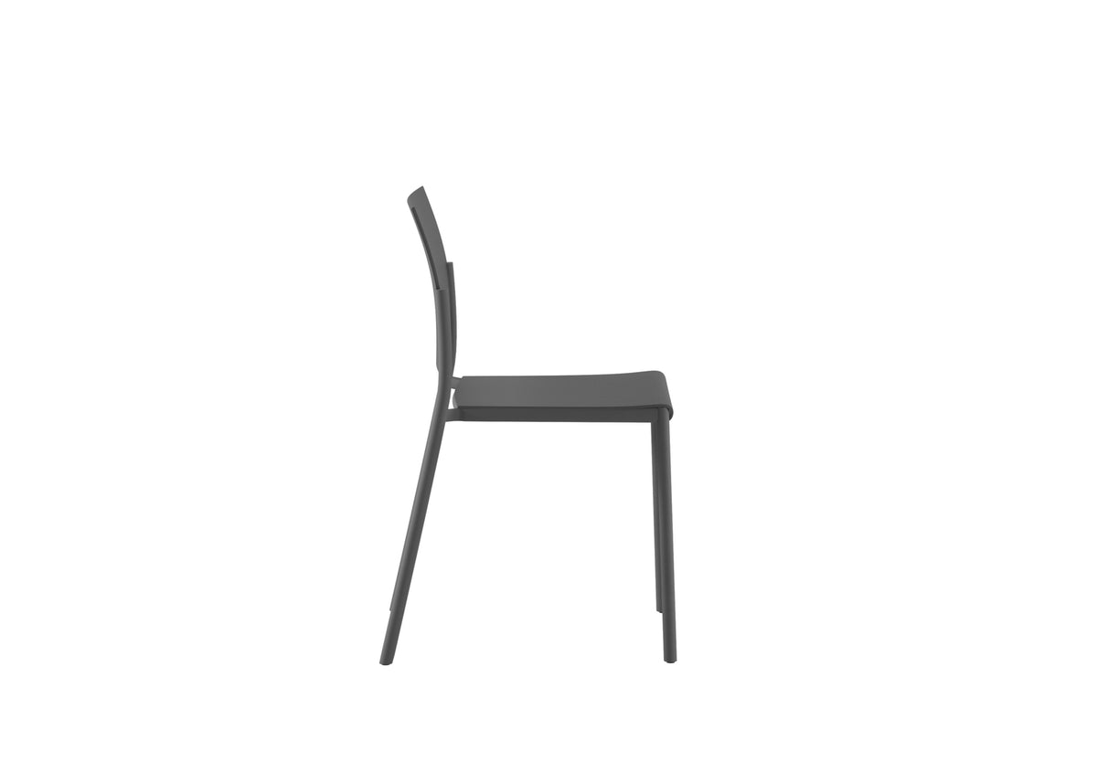 Dining Chair Venus Polypropylene Dark Grey Domestica – Side View on White
