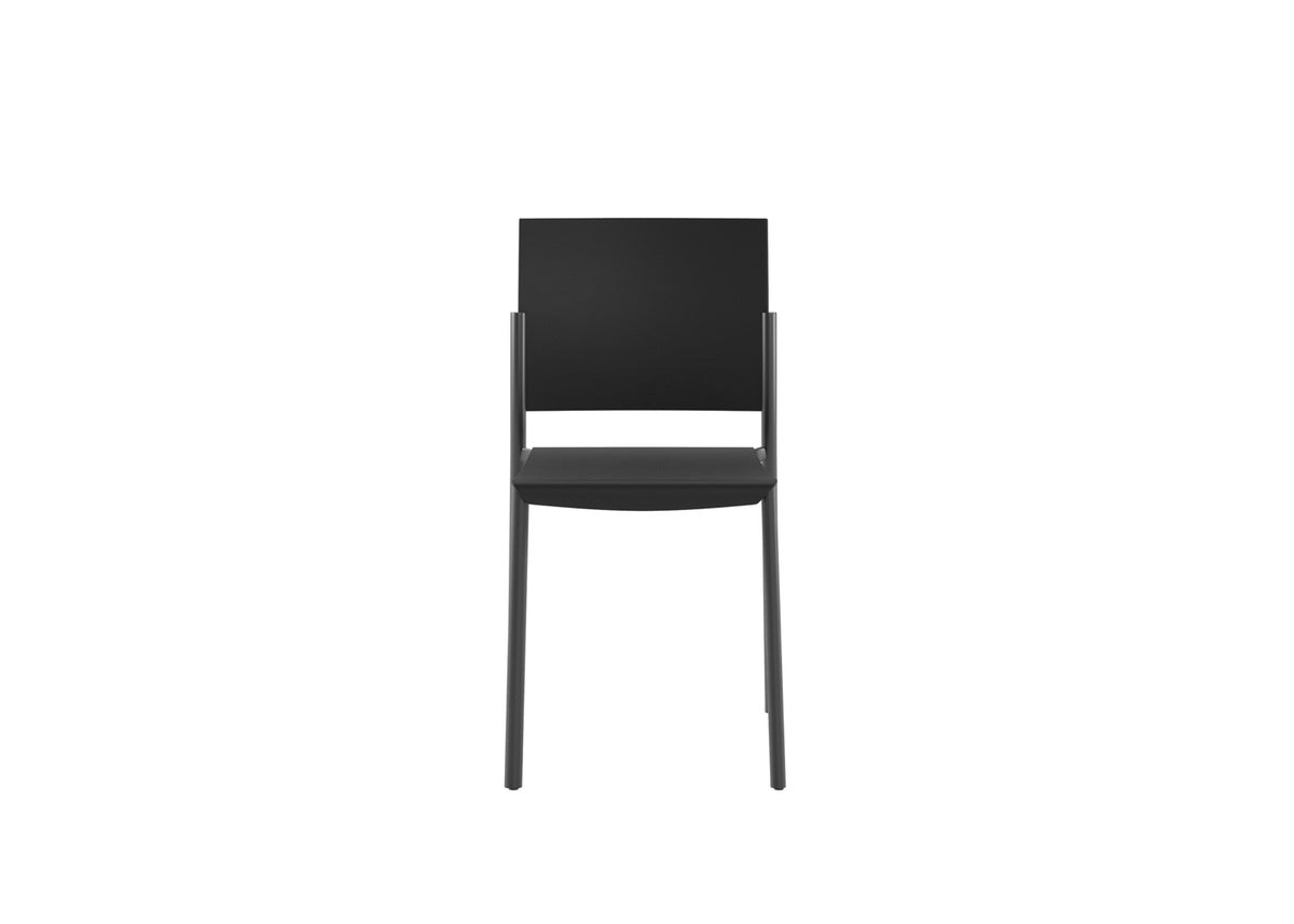 Dining Chair Venus Polypropylene Black Domestica – Front View on White