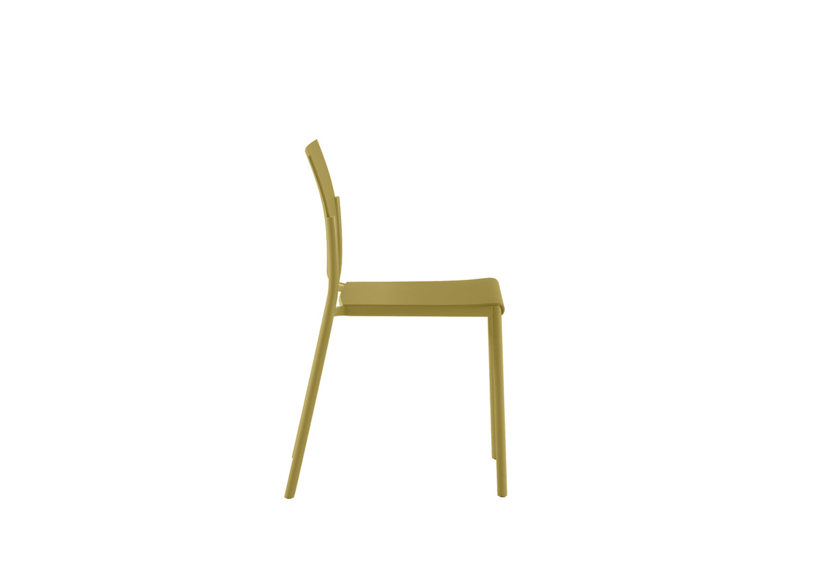 Dining Chair Venus Polypropylene Mustard Domestica – Side View on White