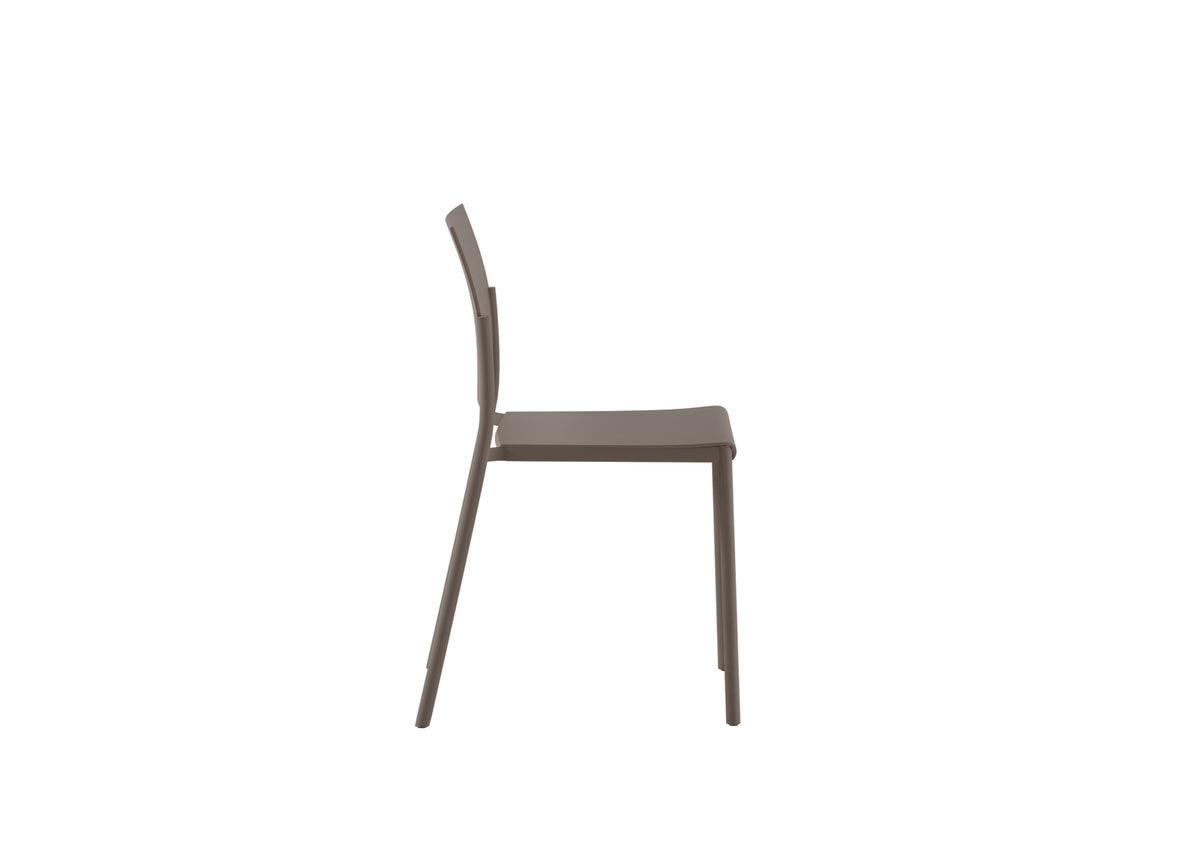 Dining Chair Venus Polypropylene Mink Domestica – Side View on White