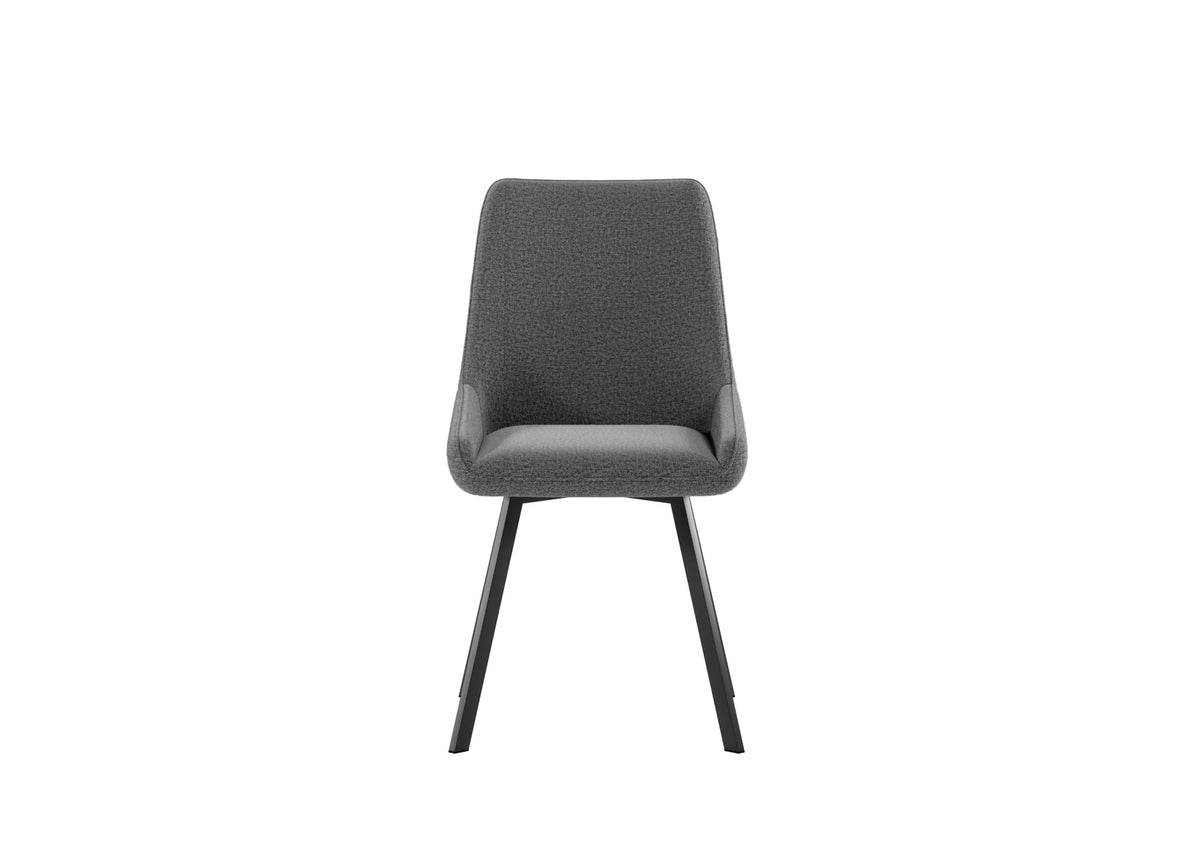 Dining Chair Fox Dark Grey Domestica – Front View on White